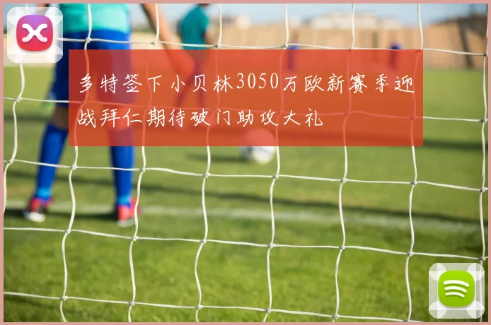 多特签下小贝林3050万欧新赛季迎战拜仁期待破门助攻大礼